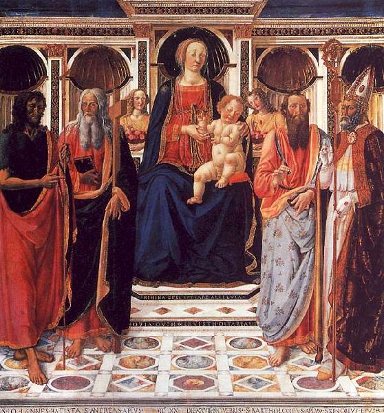 Cosimo Rosselli The Virgin and Child Enthroned with Saints oil painting picture